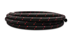 Vibrant Performance 20 Ft. Roll -8 Black Red Nylon Braided Flex Hose