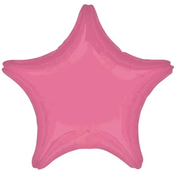 Vibrant Pink Star Foil Balloon 45cm Each