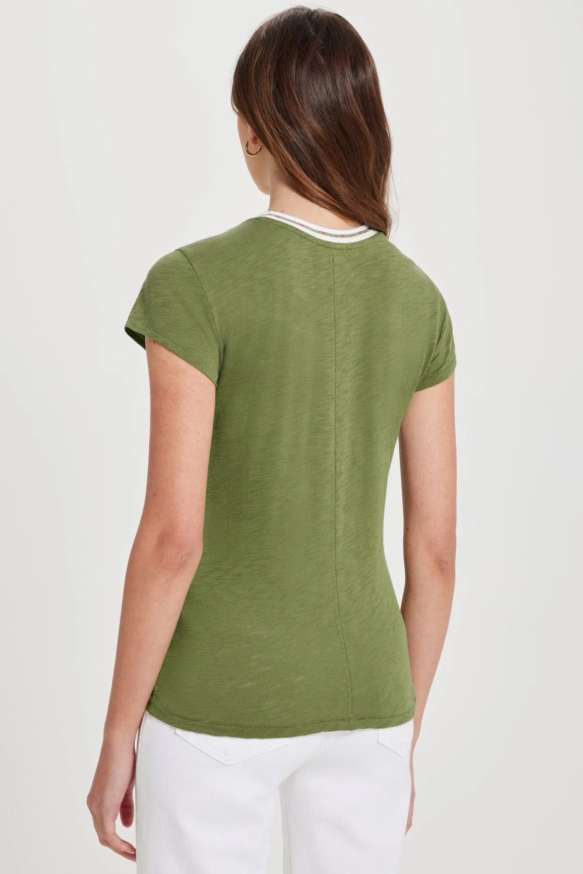 Vibrant Shimmer Tipped Ringer Tee