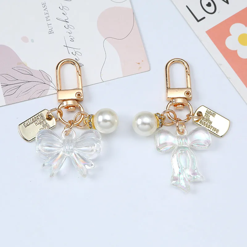 Wholesale   Bow  Keychain Word  Pendant Cute Women's Headphone Cover Bag Pendant