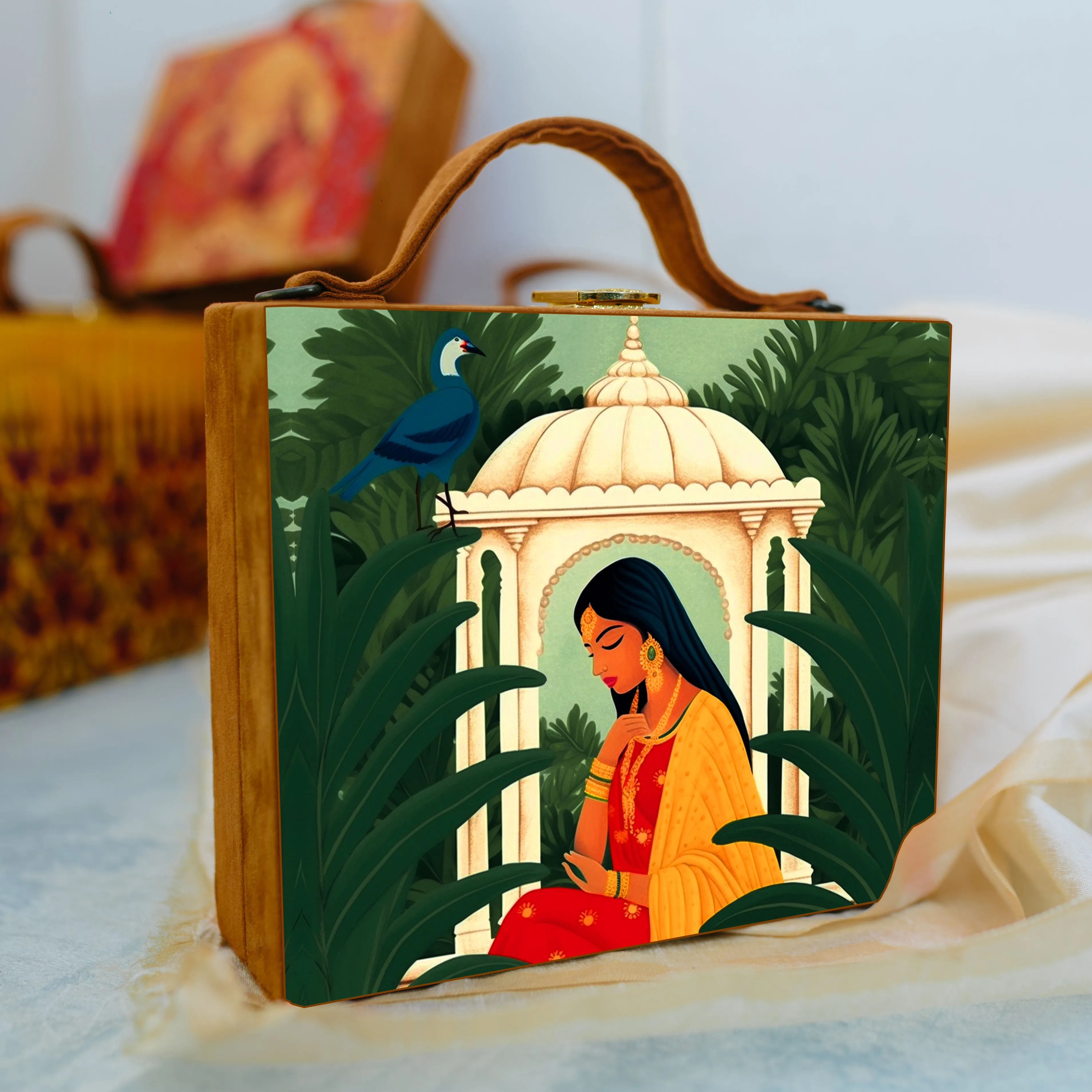 Women Portrait Suitcase Style Clutch