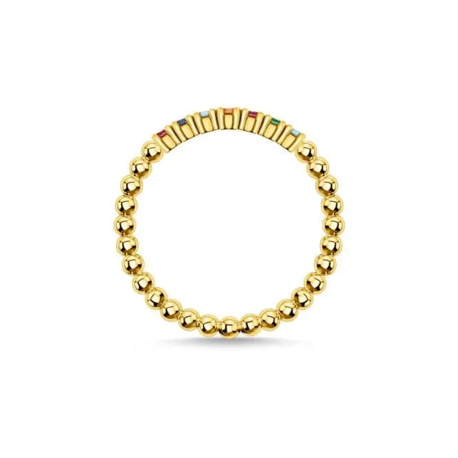 Yellow Gold Multicolour Dot Stacking Ring TR2323-488-7