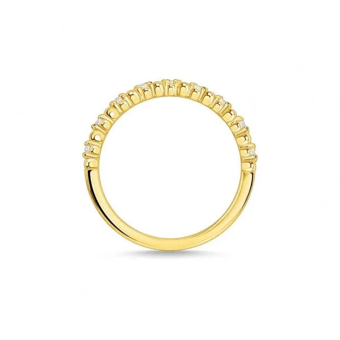 Yellow Gold Zirconia Criss Cross Ring TR2318-414-14