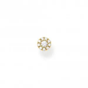 Yellow Gold Zirconia Pave Single Ear Stud H2141-414-14