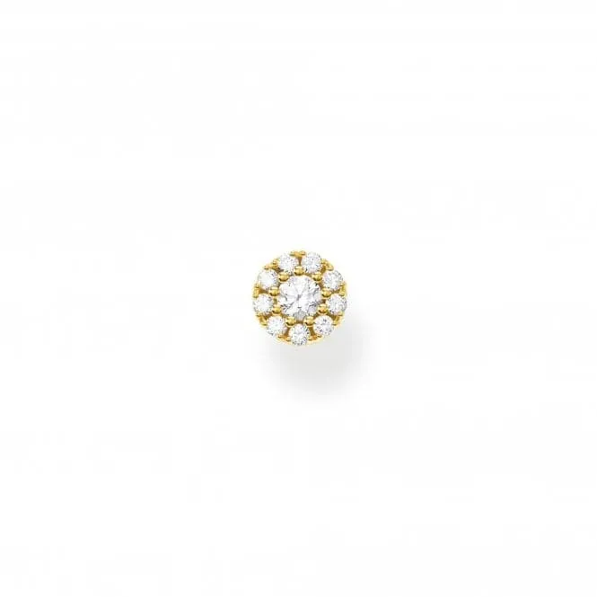 Yellow Gold Zirconia Pave Single Ear Stud H2141-414-14