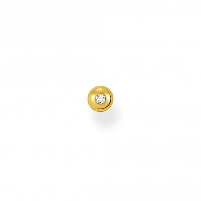 Yellow Gold Zirconia Single Ear Stud H2130-414-14